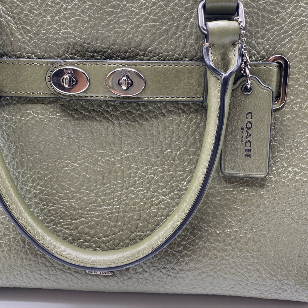 COACH Swagger 21 Carryall Top Handle Crossbody Bag Purse ARMY GREEN - Picture 2 of 7